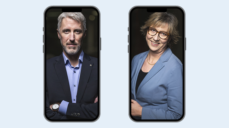 Bestämd man och inställsam kvinna.