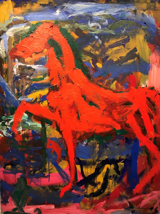 Konstnär Thomas Christenssons verk Röd gestalt