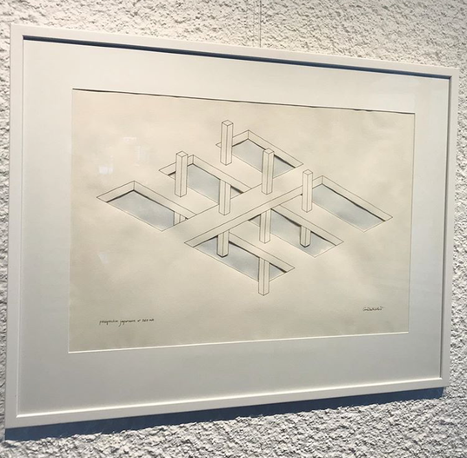 Konstnär Oscar Reutersvärds verk Perspective japonaise no 60