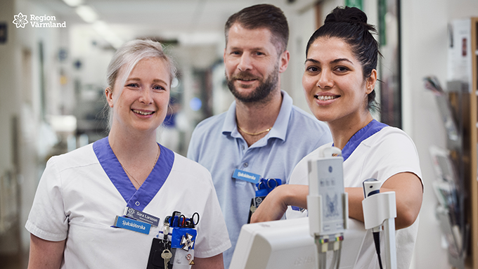 Tre vårdmedarbetare.