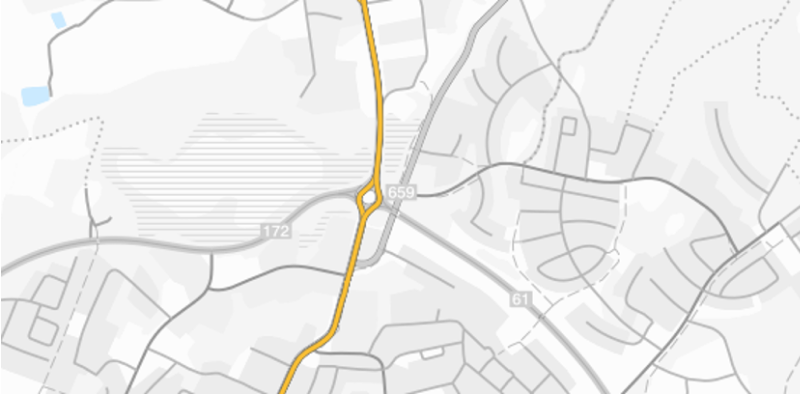 En karta som visar vägen där bussen ska gå. 