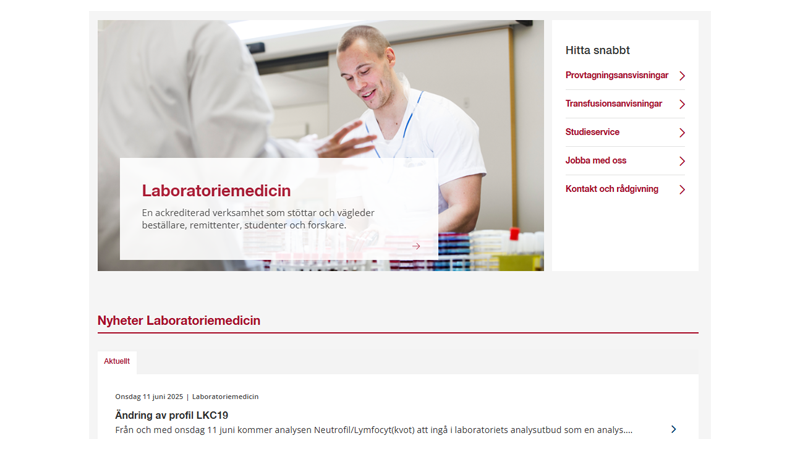 Skärmdump på en webbsida.