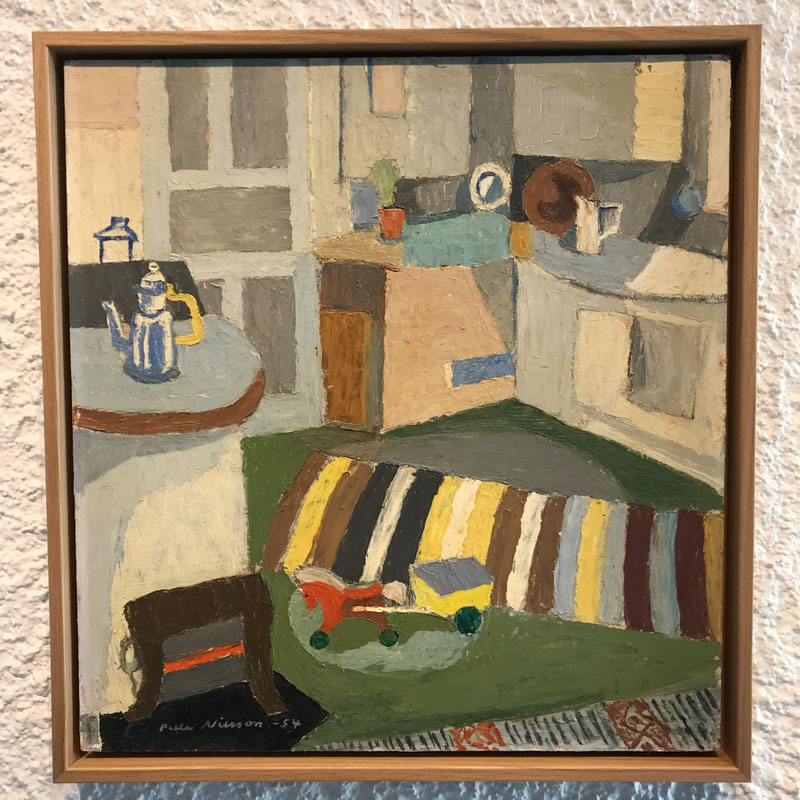 Köksinteriör målad av Pelle Nilsson.