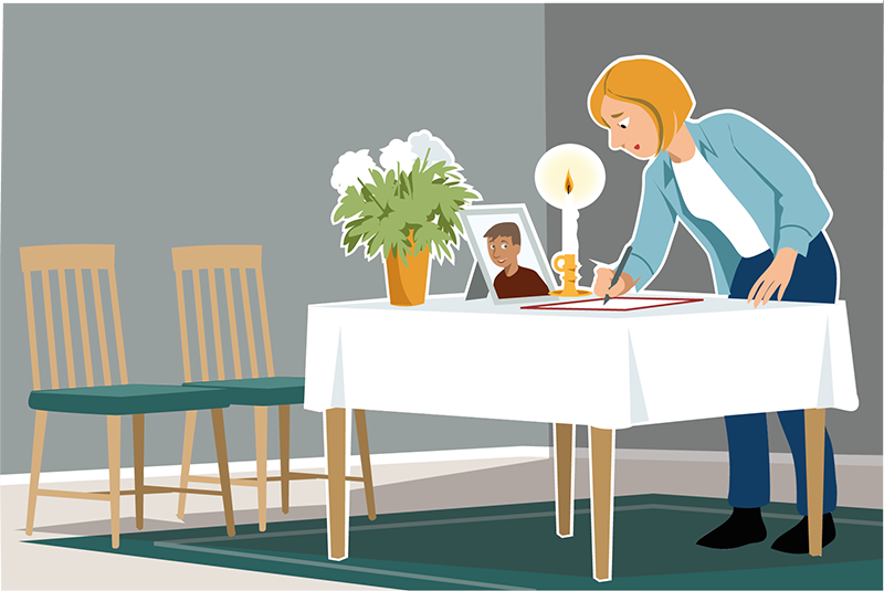 Illustration över en minnesplats. 