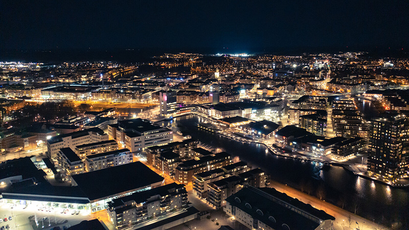 Flygbild över Karlstad
