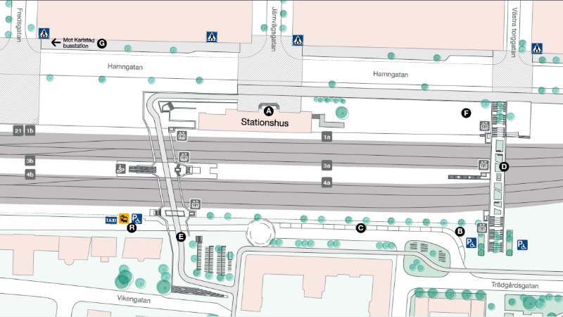 Översiktskarta för Karlstad Centralstation