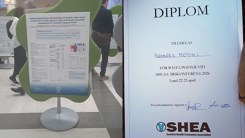 Alexandra Metsinis poster och diplom.