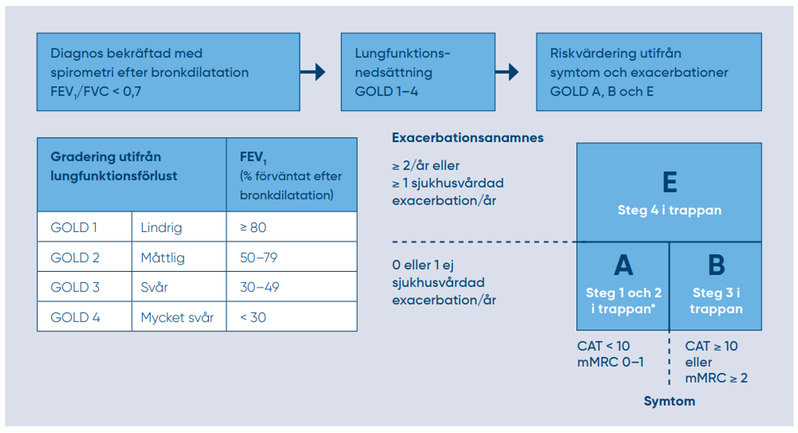 Bild Gradering av KOL enligt GOLD