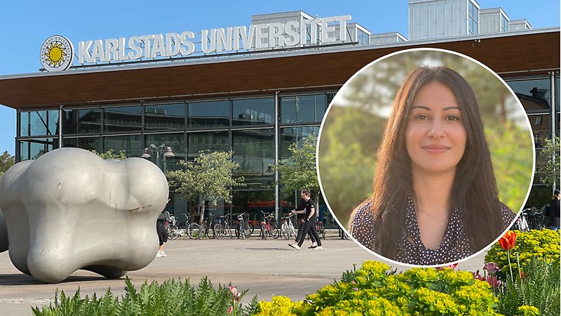 porträtt på Tarza inklippt i en bild på Karlstads universitet
