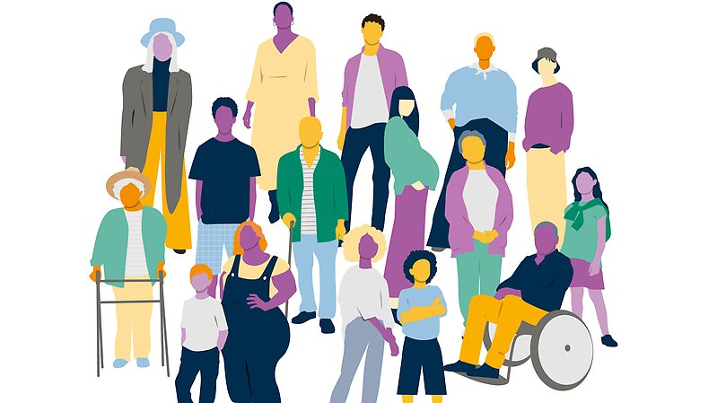 Animerad bild på grupp av personer